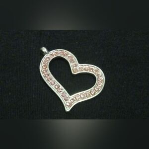 Pink Crystal Heart Charm